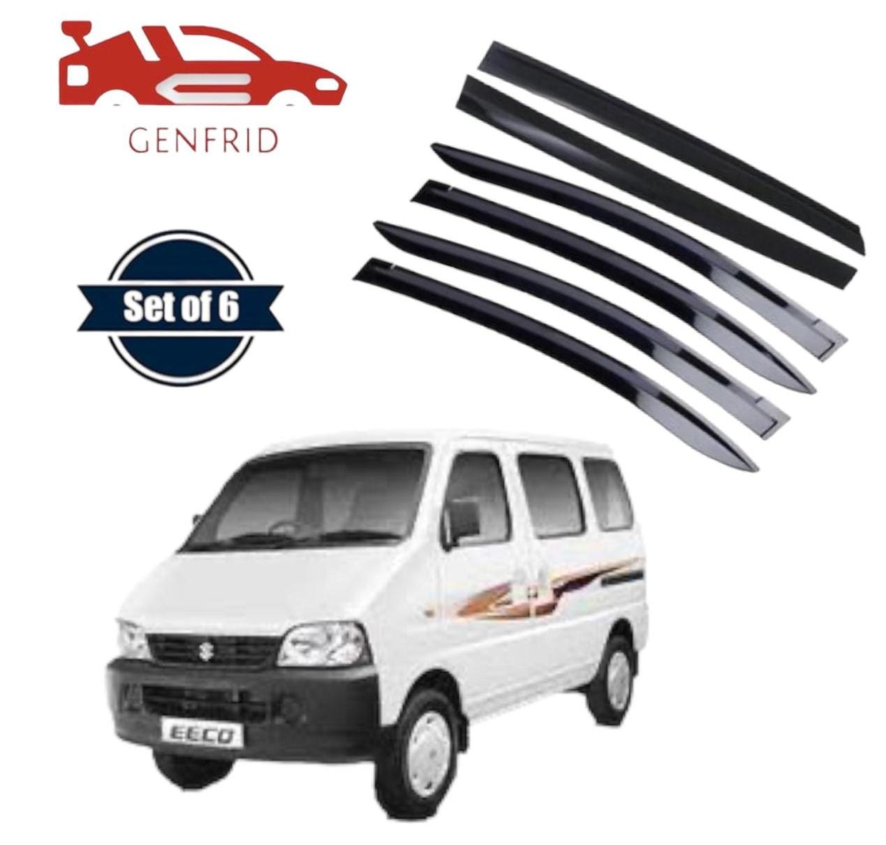 Genfrid Unbreakable Car Door Window Visor For Maruti Eeco