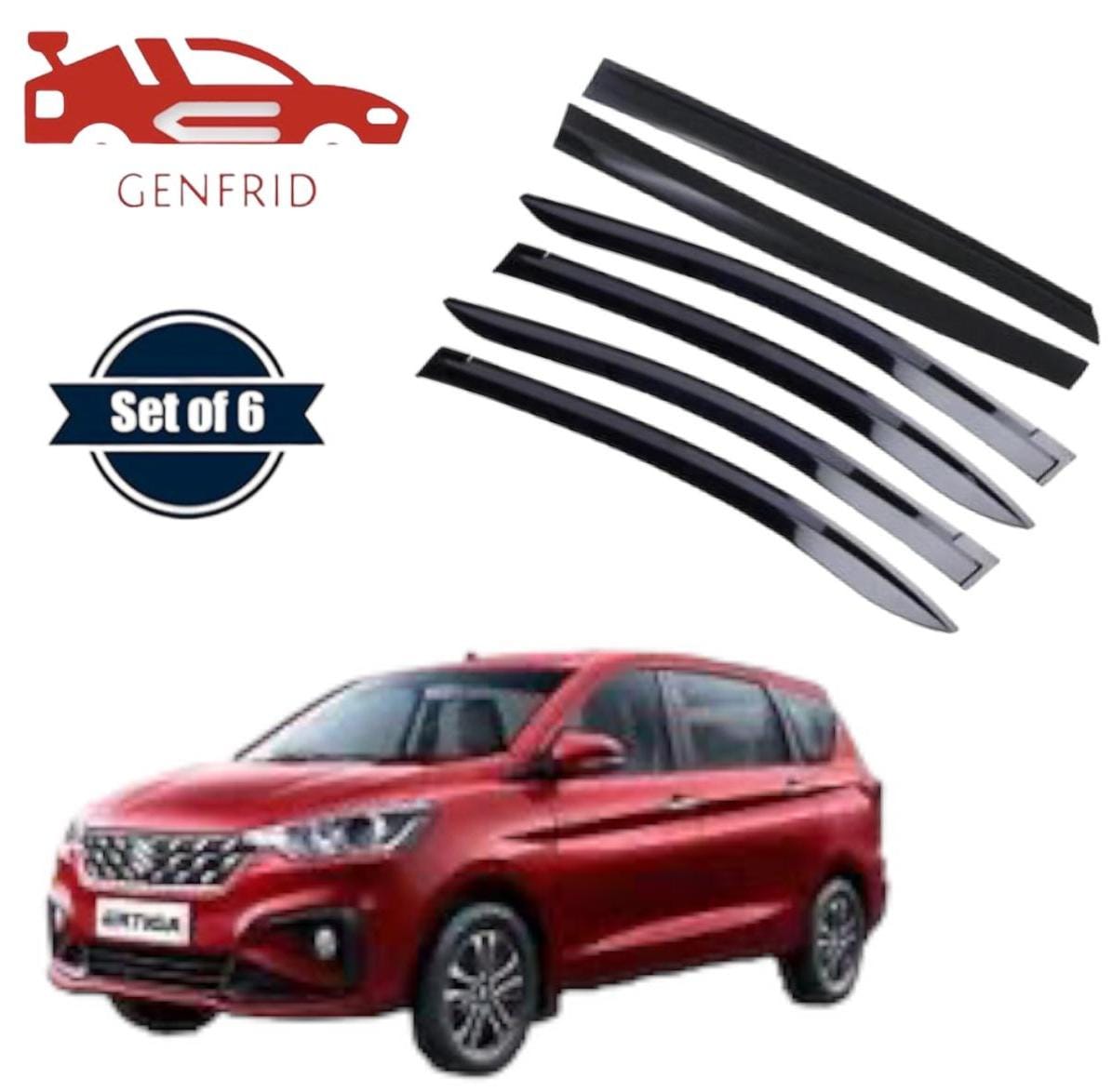 Genfrid Unbreakable Car Door Window Visor For Maruti Ertiga 2018-23