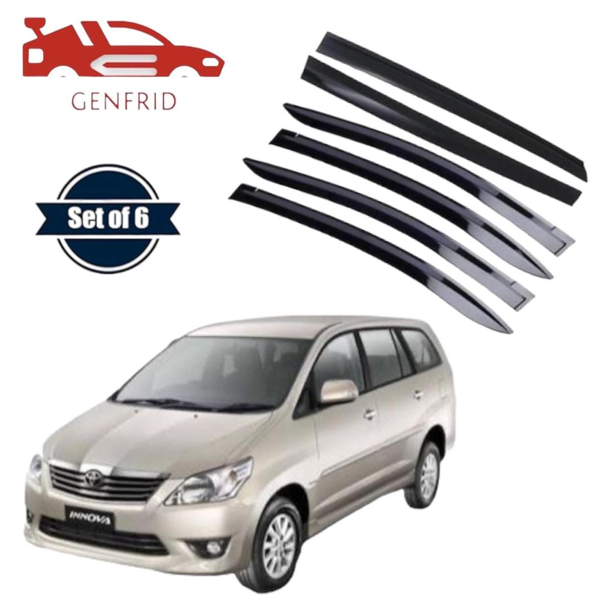 Genfrid Unbreakable Car Door Window Visor For Toyota Innova