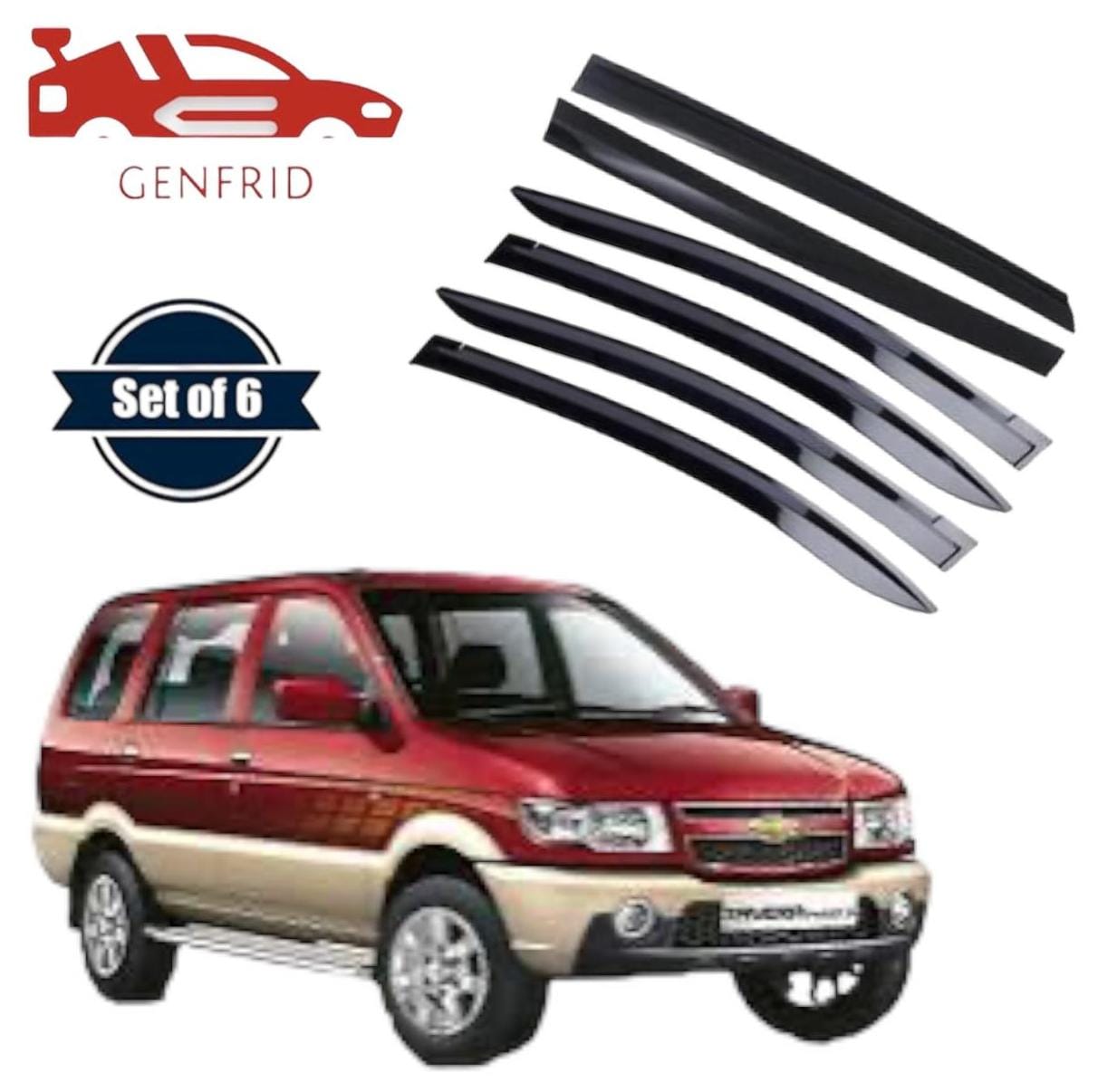 Genfrid Unbreakable Car Door Window Visor For Chevrolet Tavera