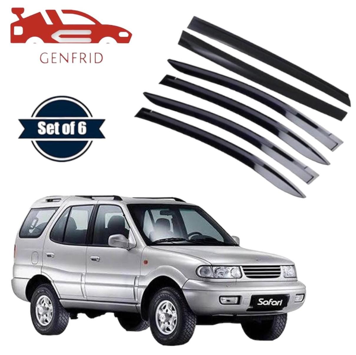 Genfrid Unbreakable Car Door Window Visor For Tata Safari