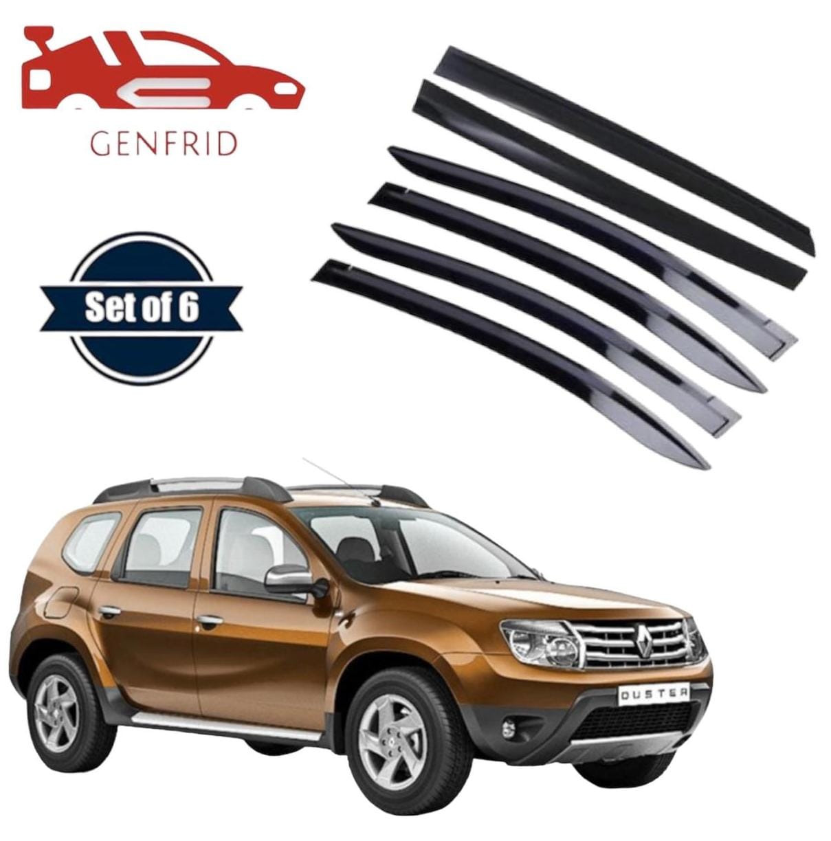 Genfrid Unbreakable Car Door Window Visor For Renault Duster