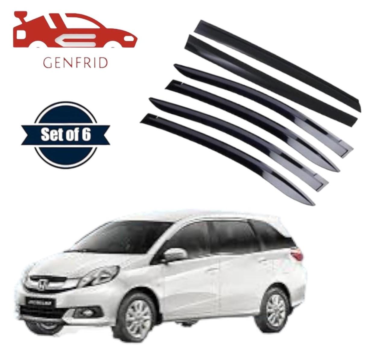 Genfrid Unbreakable Car Door Window Visor For Honda Mobilio