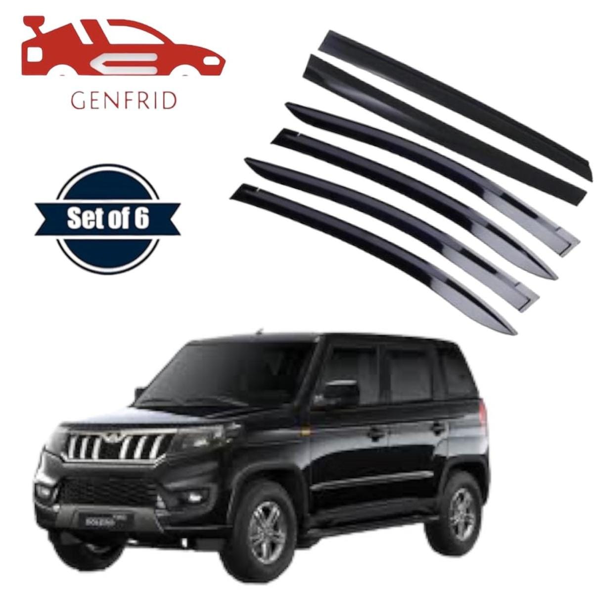 Genfrid Unbreakable Car Door Window Visor For Bolero Neo
