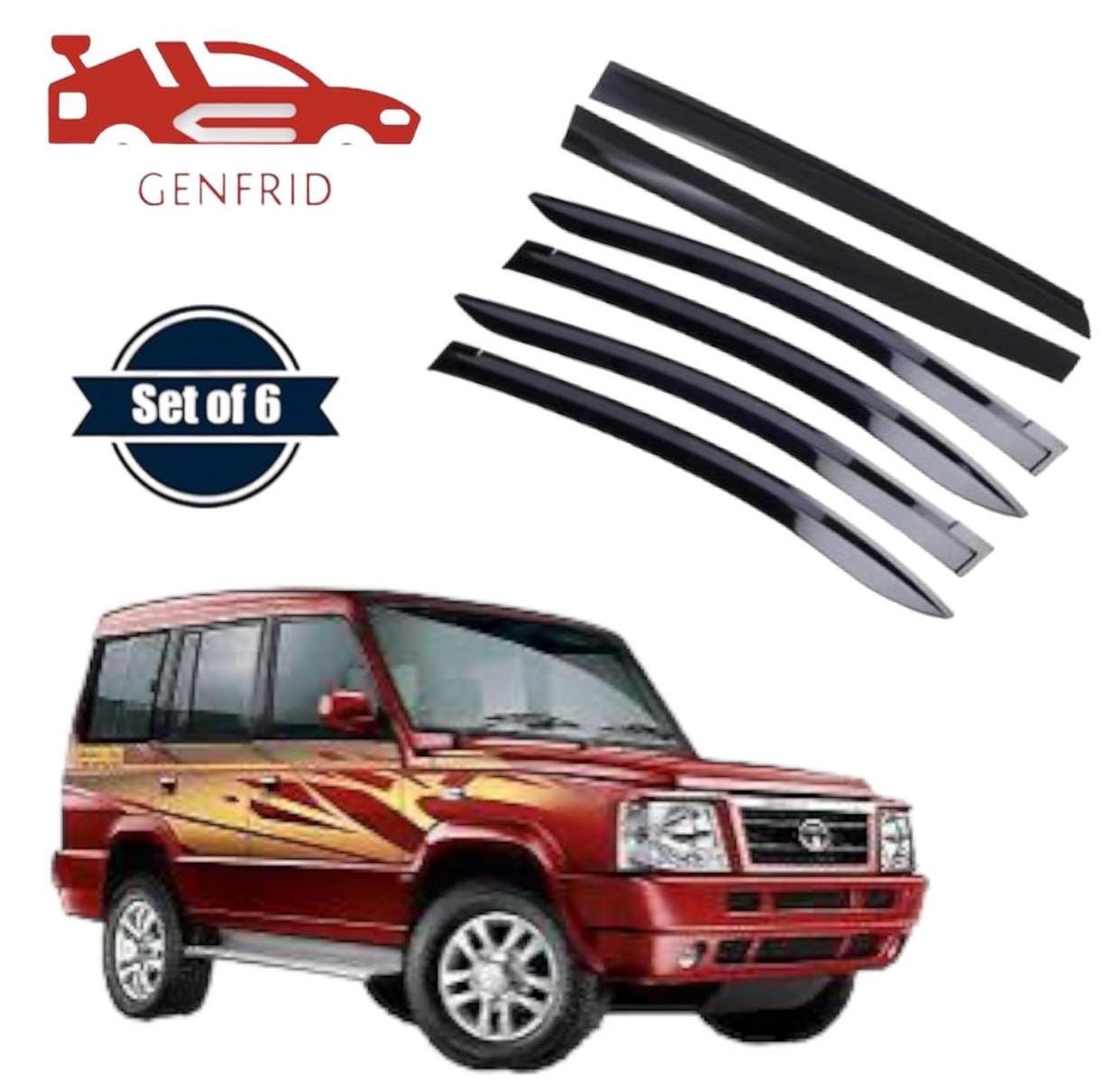 Genfrid Unbreakable Car Door Window Visor For Tata Sumo