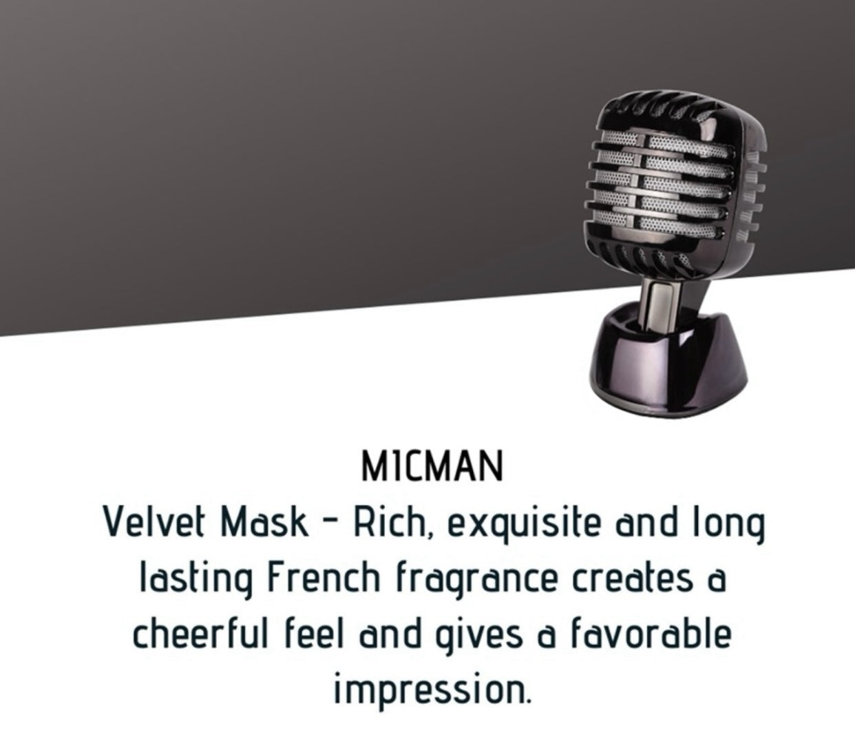 Genfrid Mic Man (Velvet Mask) Car Air Freshner/Car Perfume Diffuser Set (37 g)