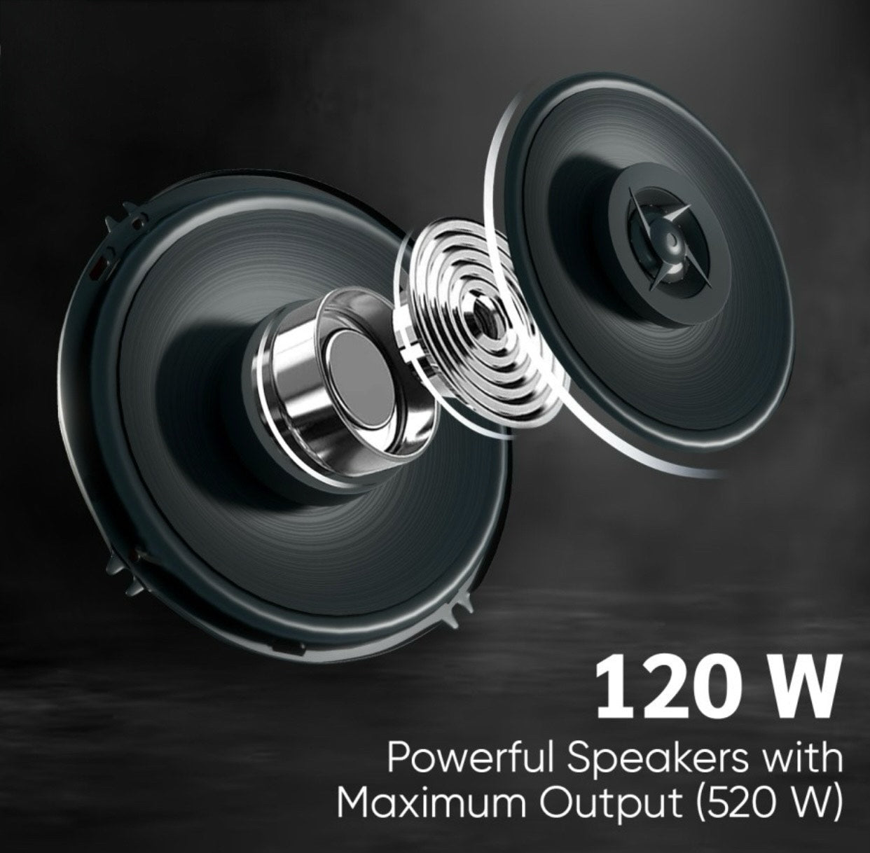 Genfrid Premium (4" inch) 2-way Super Bass Coaxial Car Speaker (260 W)