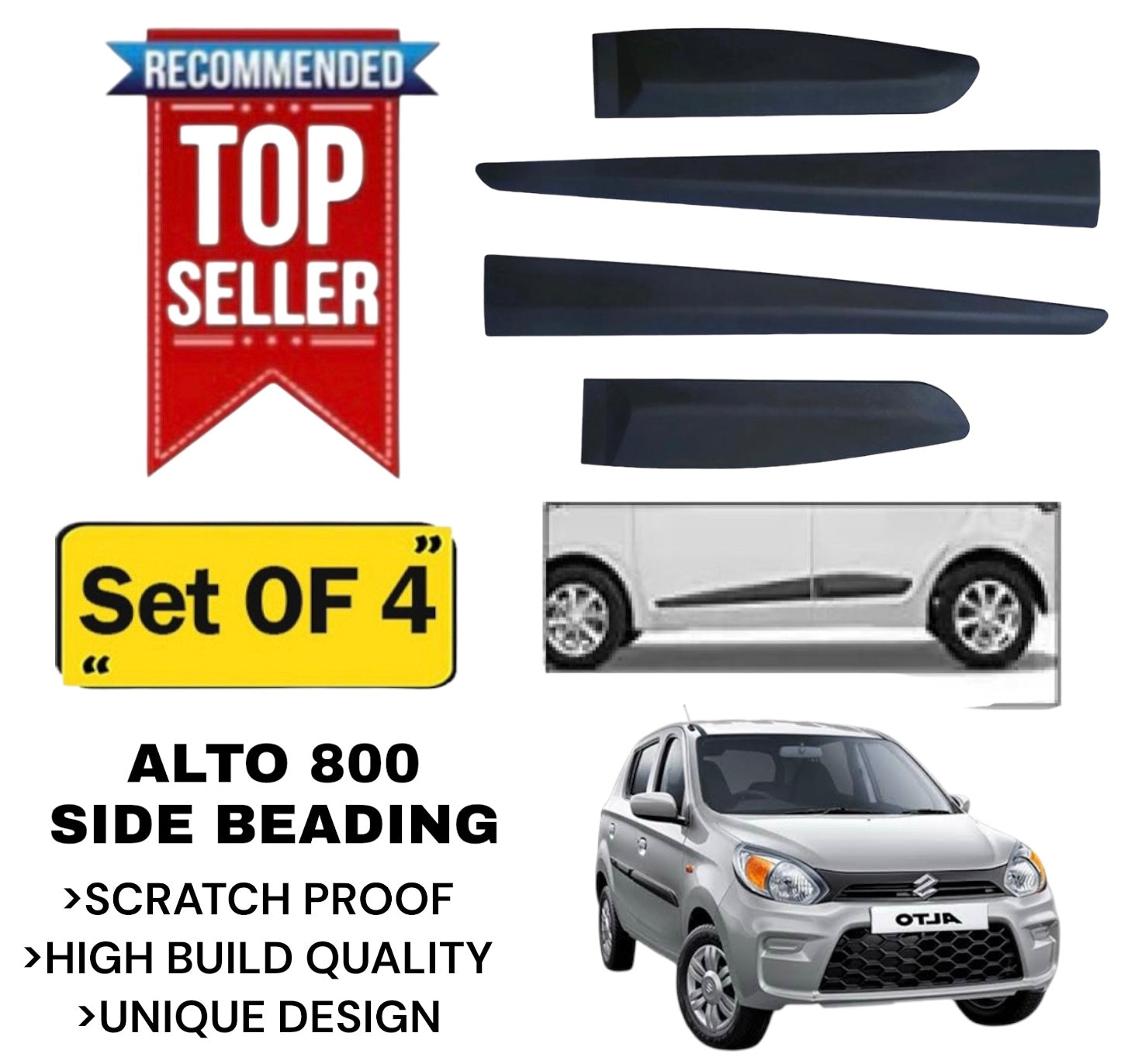Genfrid Premium Quality Car Side Beading/Car Door Guards/Door Beading For Maruti Alto 800