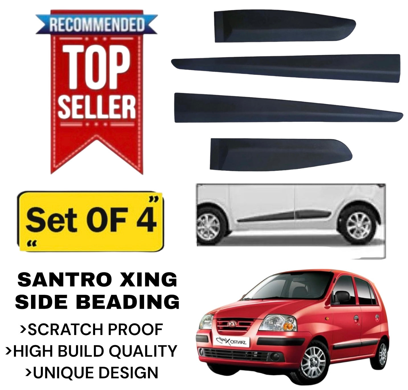 Genfrid Premium Quality Car Side Beading/Car Door Guards/Door Beading For Hyundai Santro Xing