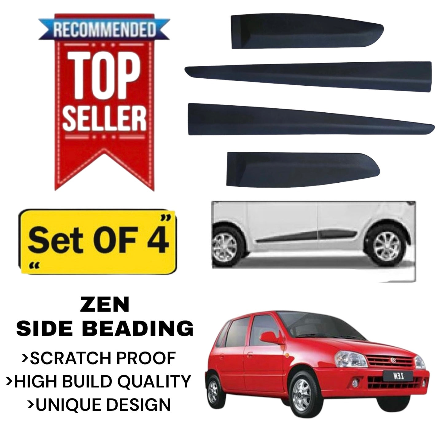 Genfrid Premium Quality Car Side Beading/Car Door Guards/Door Beading For Maruti Zen