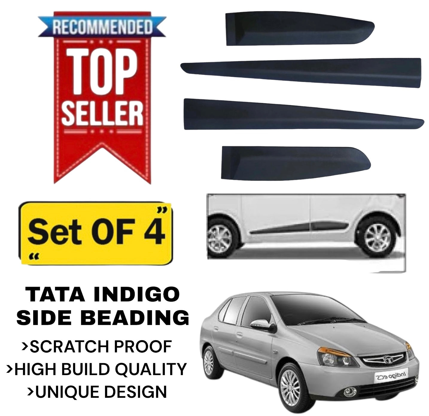 Genfrid Premium Quality Car Side Beading/Car Door Guards/Door Beading For Tata Indigo