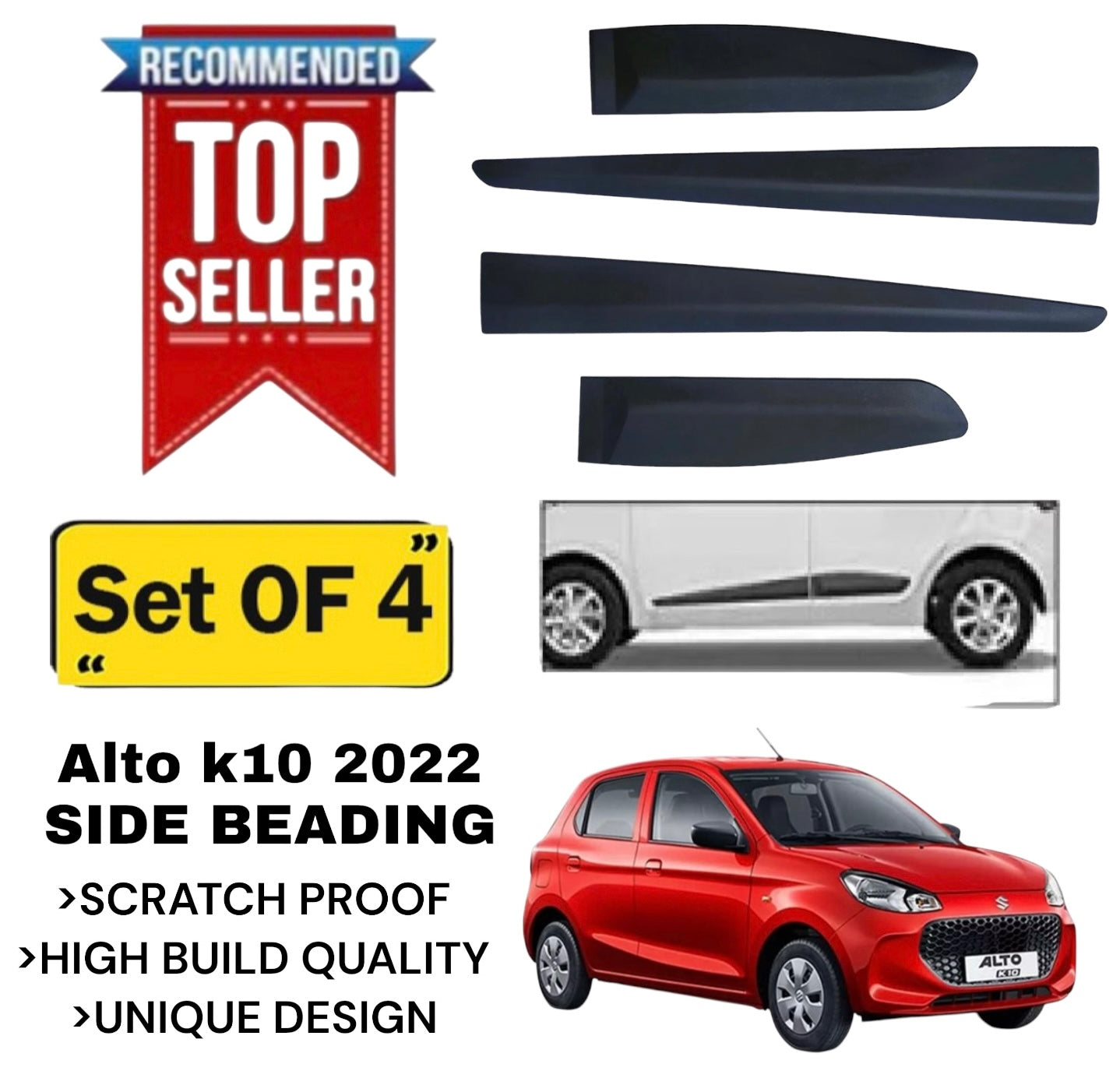 Genfrid Premium Quality Car Side Beading/Car Door Guards/Door Beading For Maruti Alto K10 2022-24