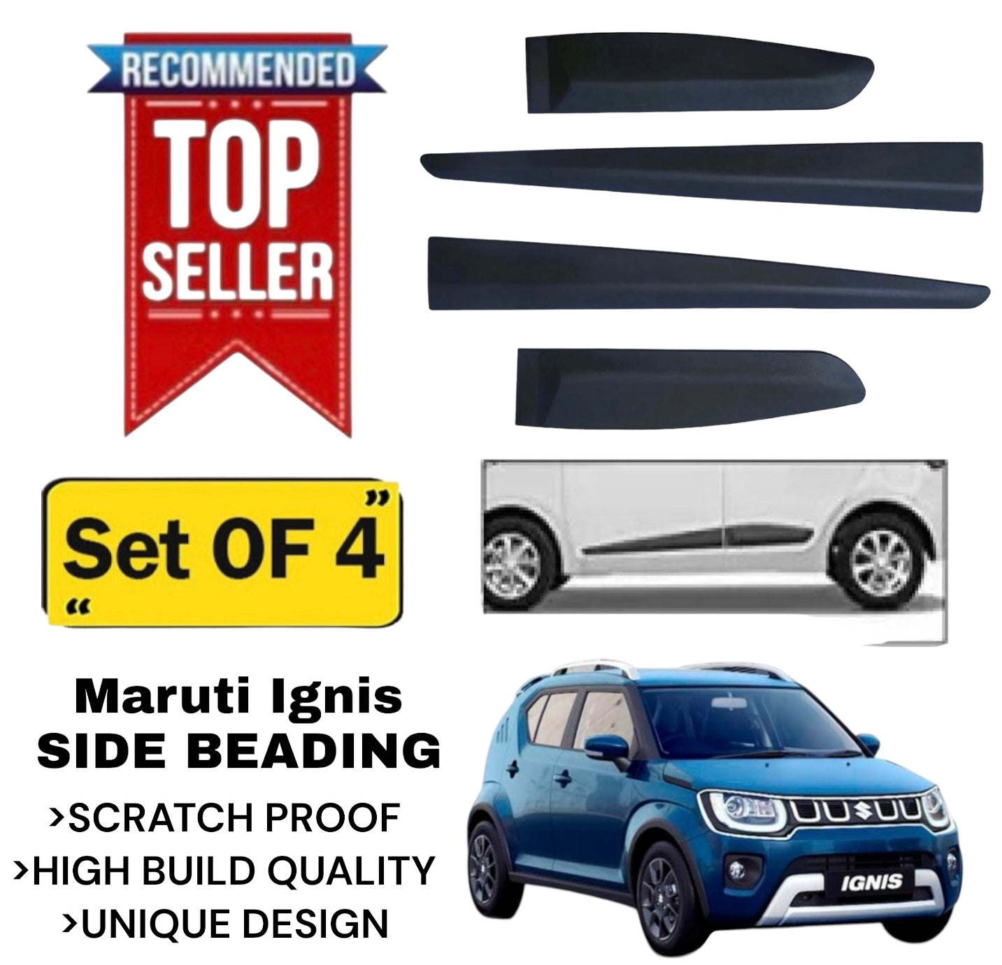 Genfrid Premium Quality Car Side Beading/Car Door Guards/Door Beading For Maruti Ignis