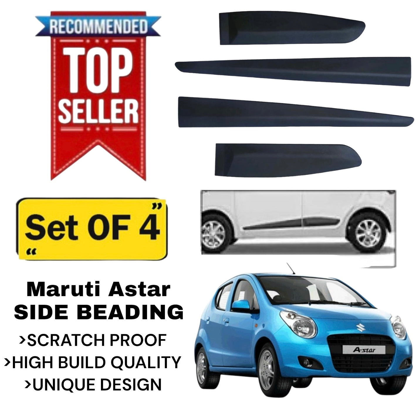 Genfrid Premium Quality Car Side Beading/Car Door Guards/Door Beading For Maruti Astar