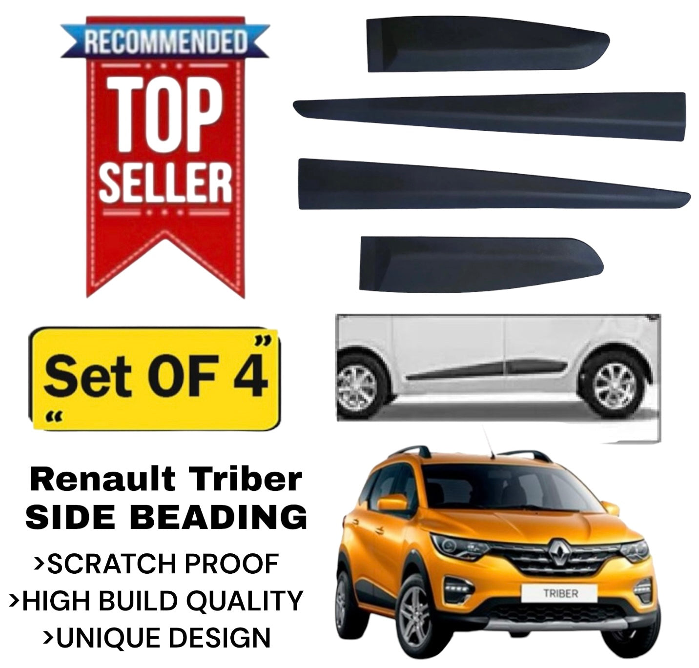 Genfrid Premium Quality Car Side Beading/Car Door Guards/Door Beading For Renault Triber