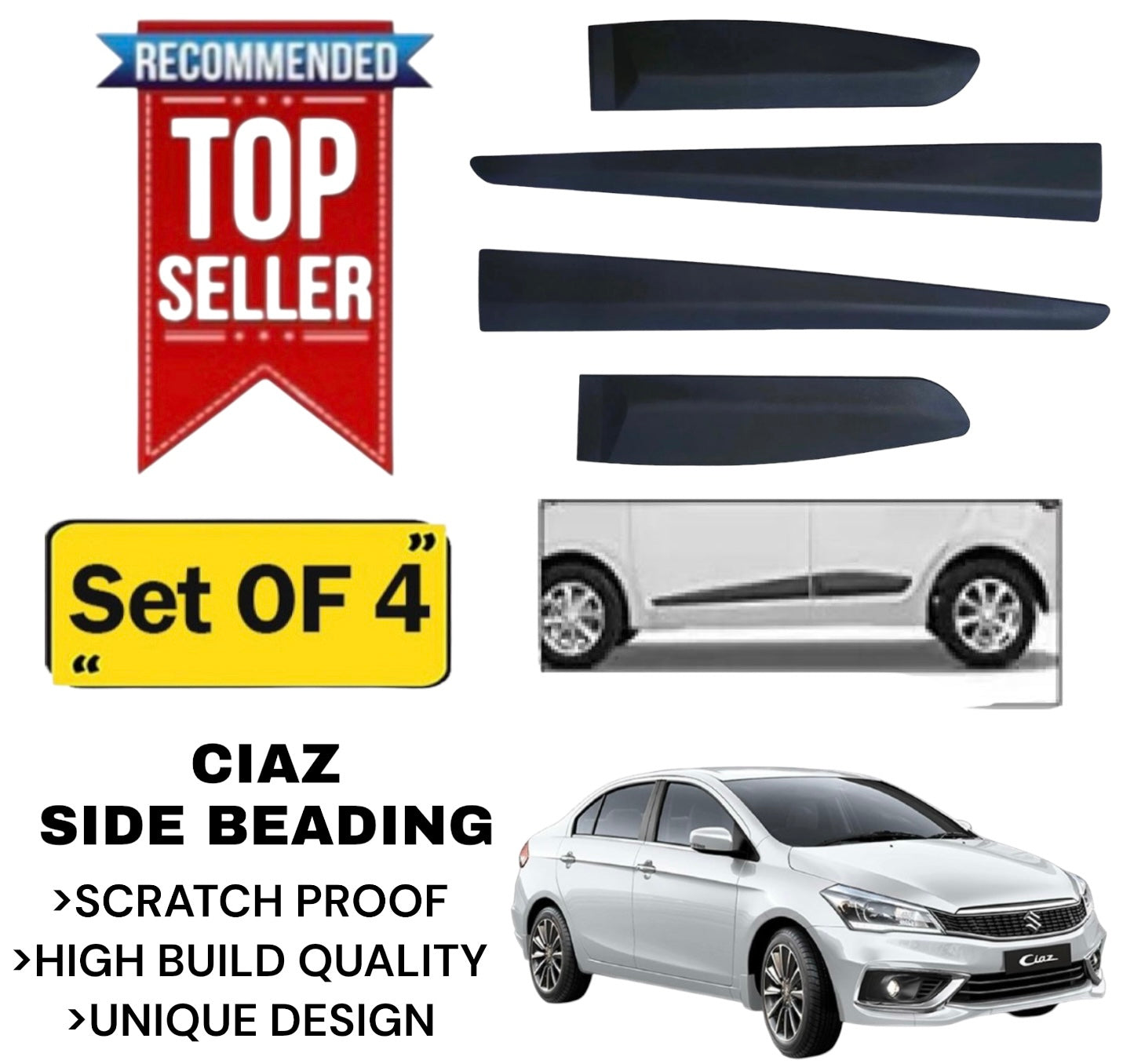 Genfrid Premium Quality Car Side Beading/Car Door Guards/Door Beading For Maruti Ciaz
