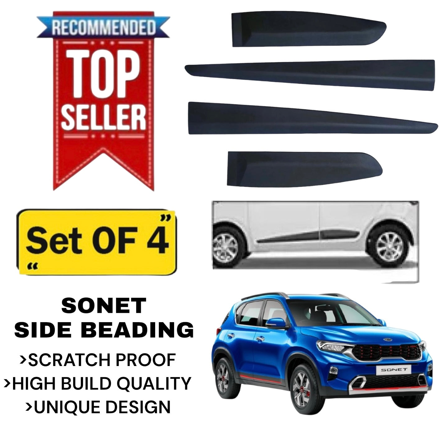 Genfrid Premium Quality Car Side Beading/Car Door Guards/Door Beading For Kia Sonet
