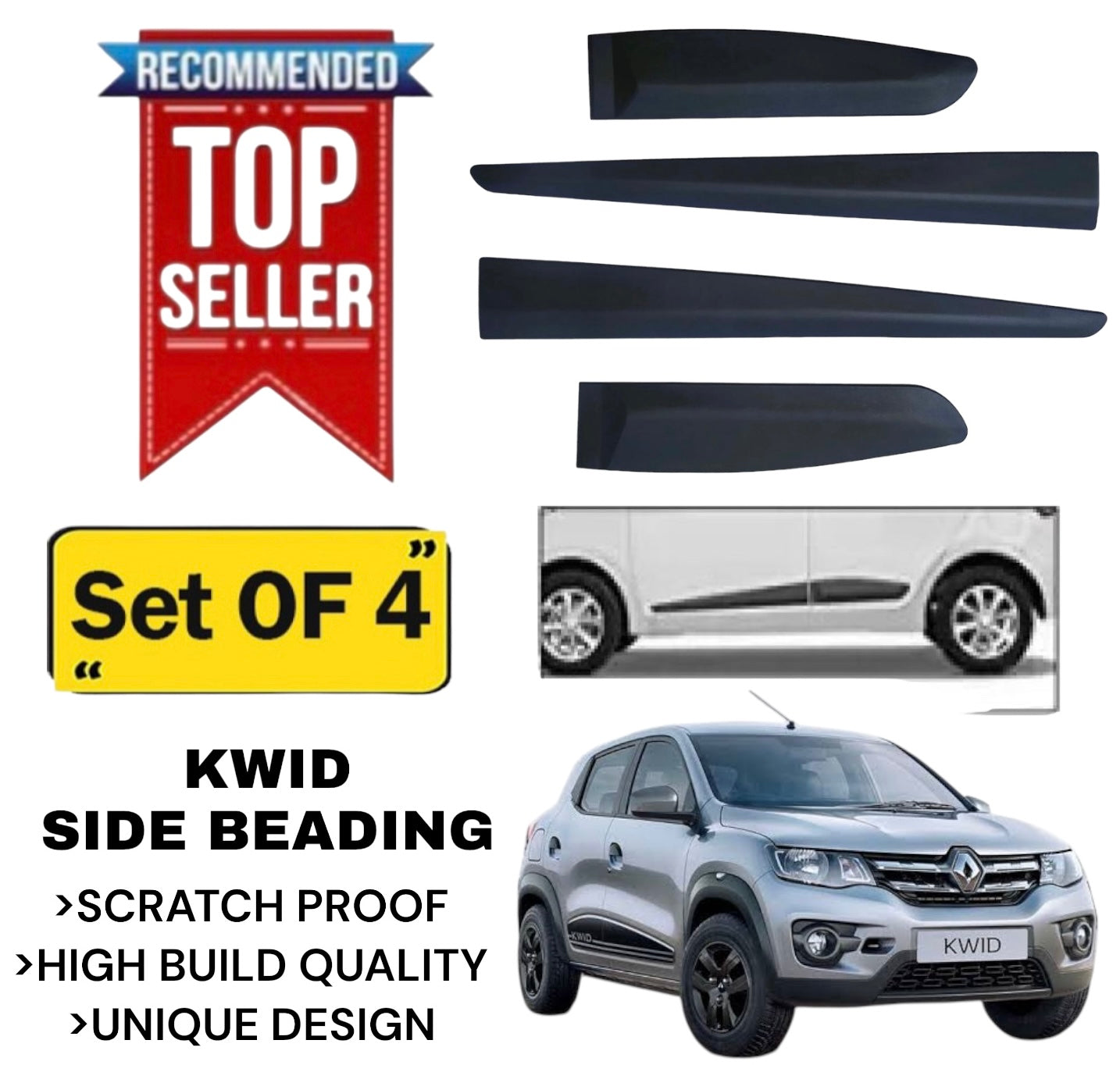 Genfrid Premium Quality Car Side Beading/Car Door Guards/Door Beading For Renault Kwid