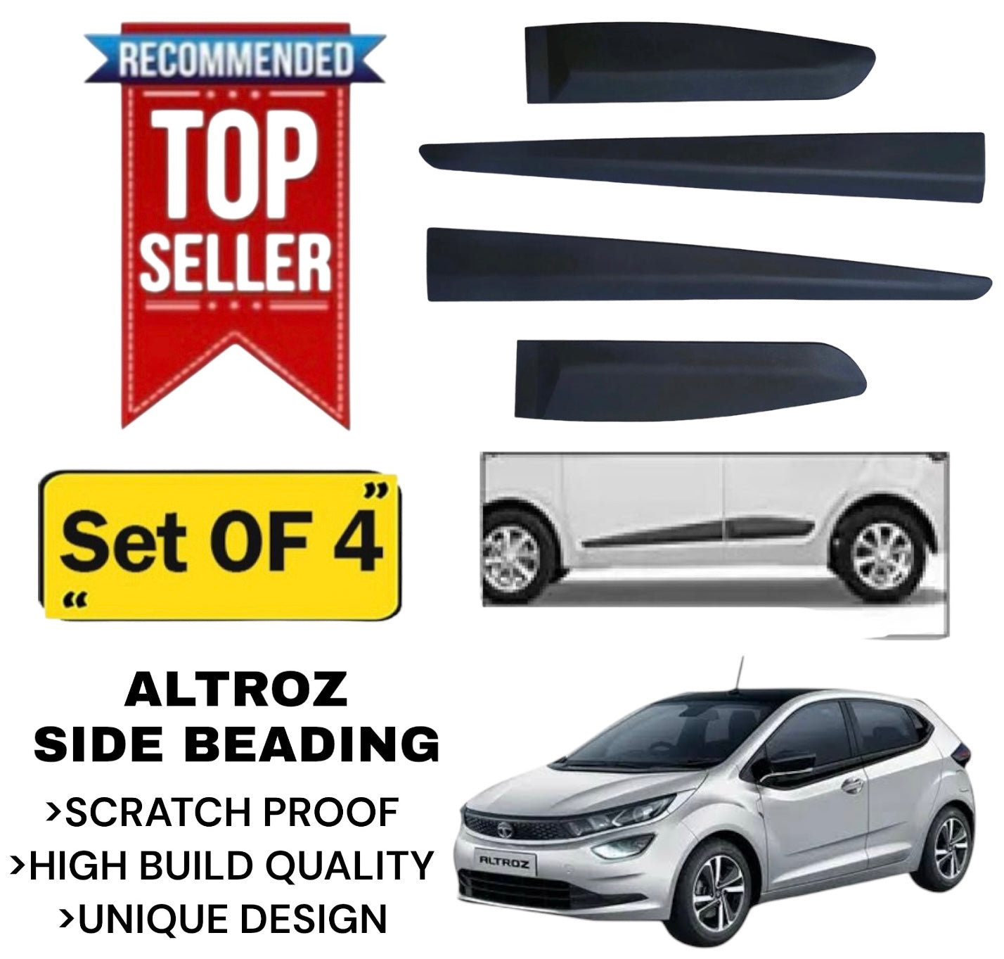 Genfrid Premium Quality Car Side Beading/Car Door Guards/Door Beading For Tata Altroz