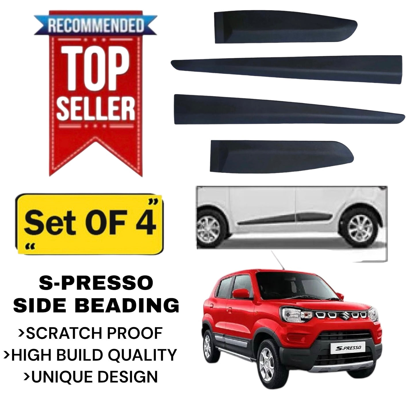 Genfrid Premium Quality Car Side Beading/Car Door Guards/Door Beading For Maruti S-presso
