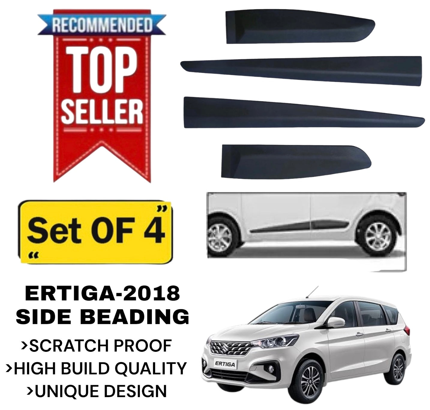 Genfrid Premium Quality Car Side Beading/Car Door Guards/Door Beading For Maruti Ertiga 2018-23