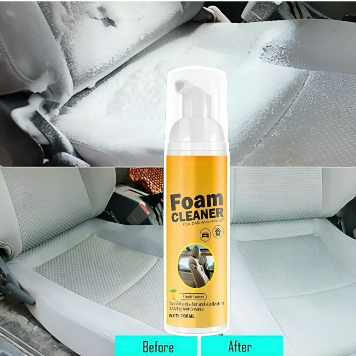 GENFRID Multi-Purpose Foam Cleaner for Car Interior Seat Cover etc,Vehicle Interior Cleaner (200 ml)