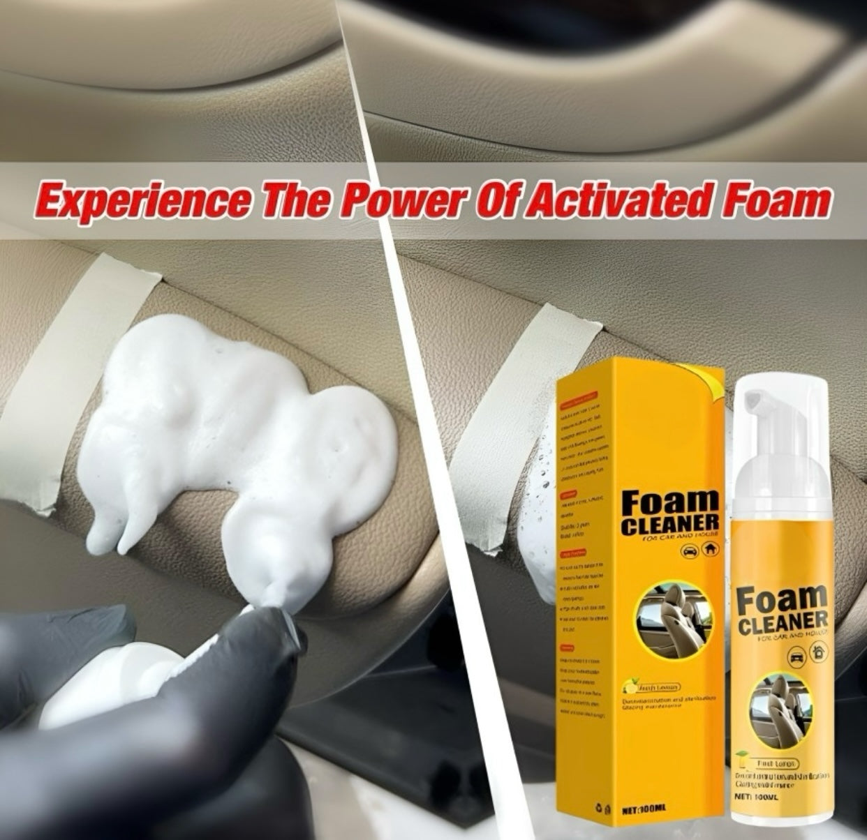 GENFRID Multi-Purpose Foam Cleaner for Car Interior Seat Cover etc,Vehicle Interior Cleaner (200 ml)