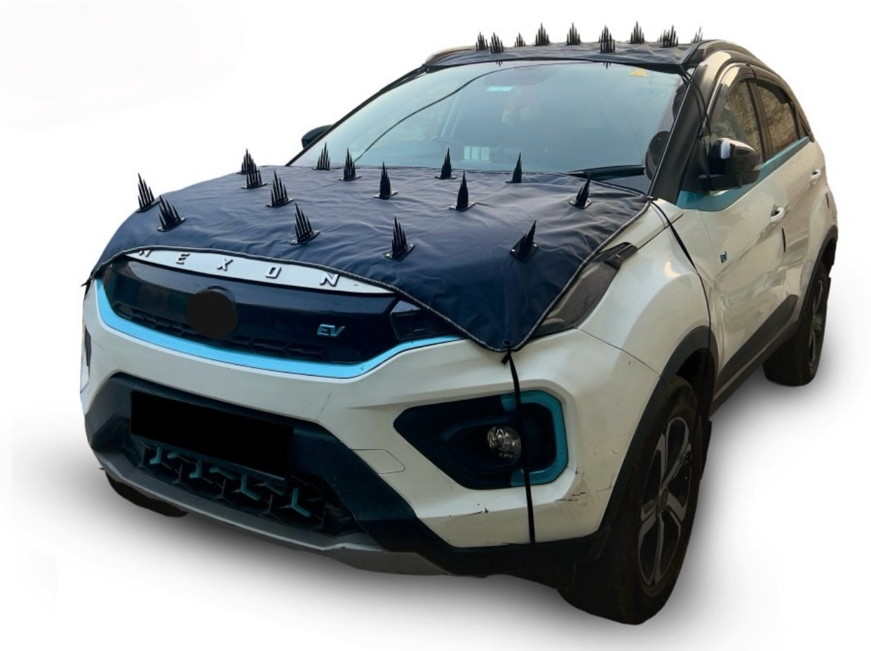 GENFRID Car Protection Cover from Dogs, Pets and Animal Complete Protection Dog Protection Car Cover for Both roof and Bonnet Full Car Protection with Spikes for Cars 2 pc