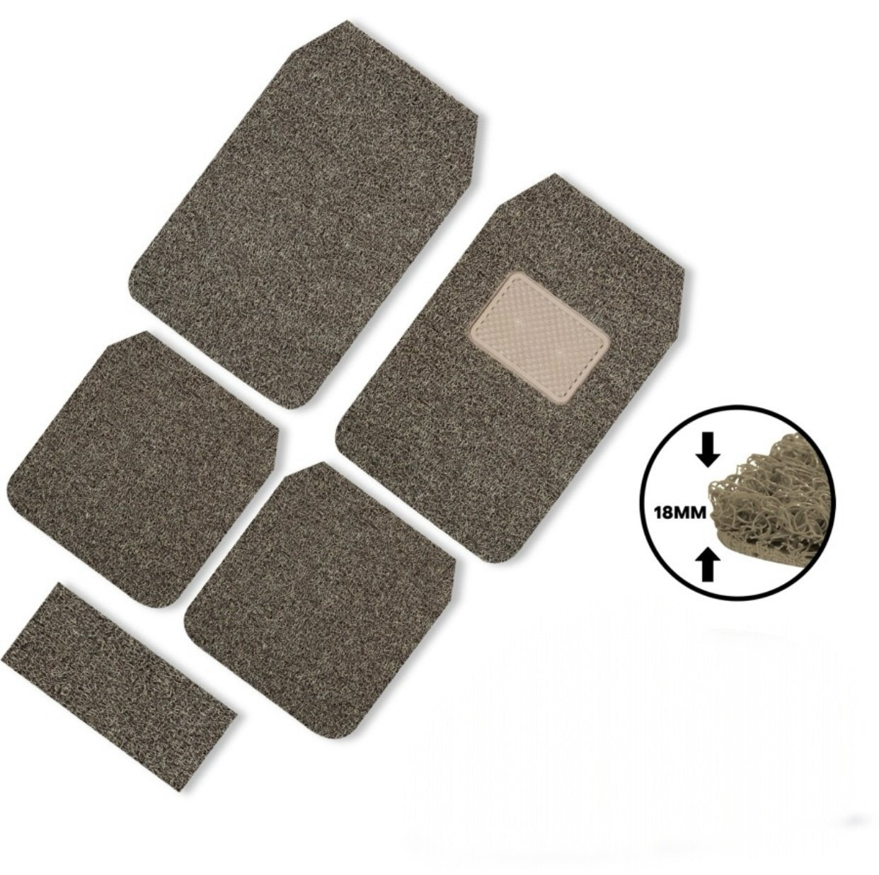 GENFRID Grass Car Mat (For All 5 Seater Cars)-5Pcs Mat