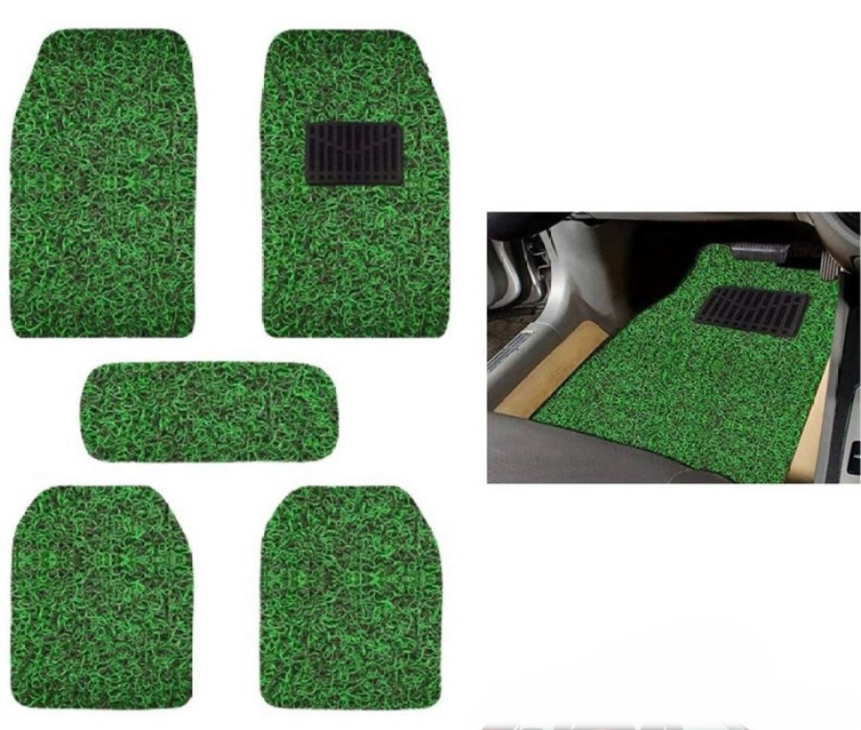 GENFRID Grass Car Mat (For All 5 Seater Cars)-5Pcs Mat