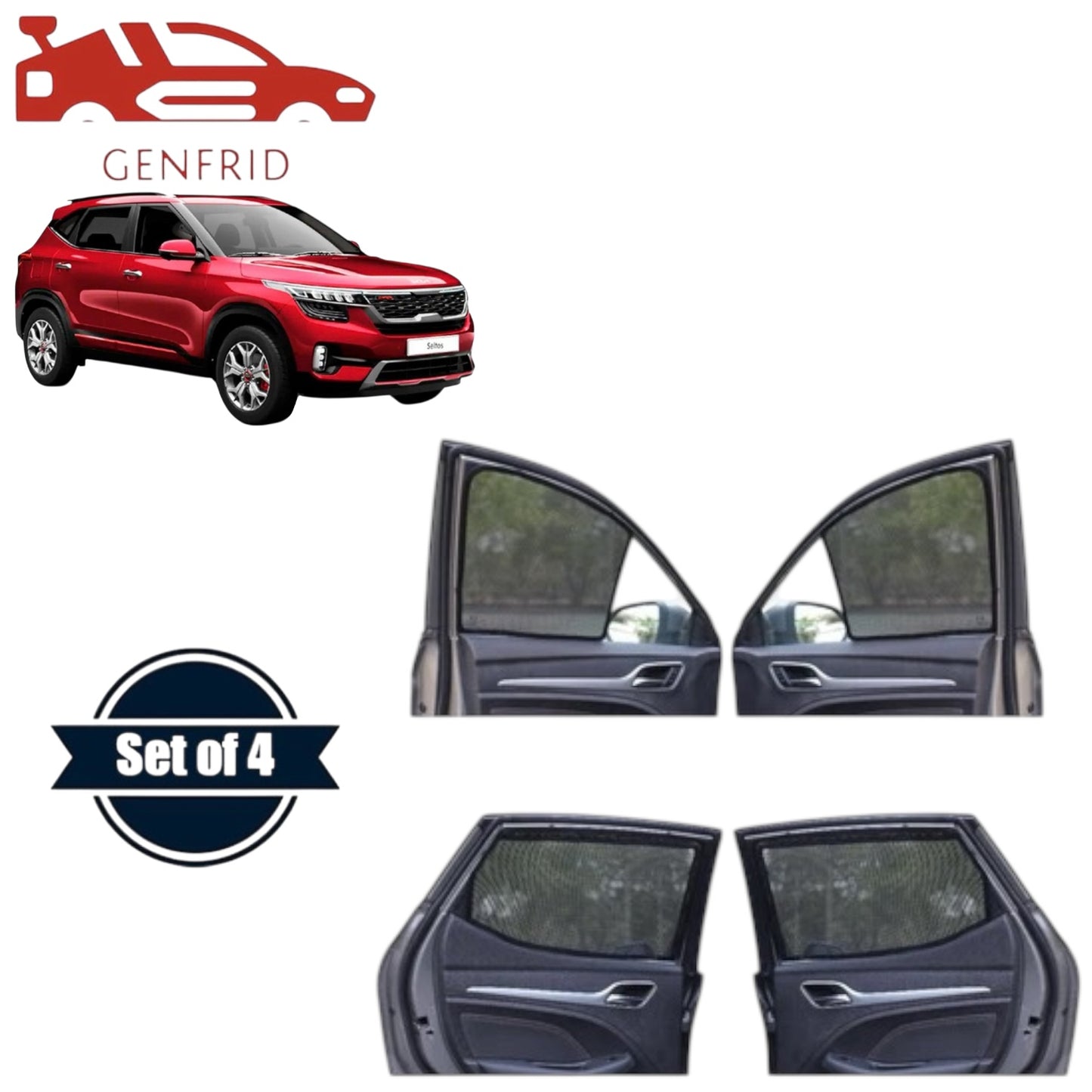 Genfrid Car Sunshade/Car Side Window Shades For Kia Seltos