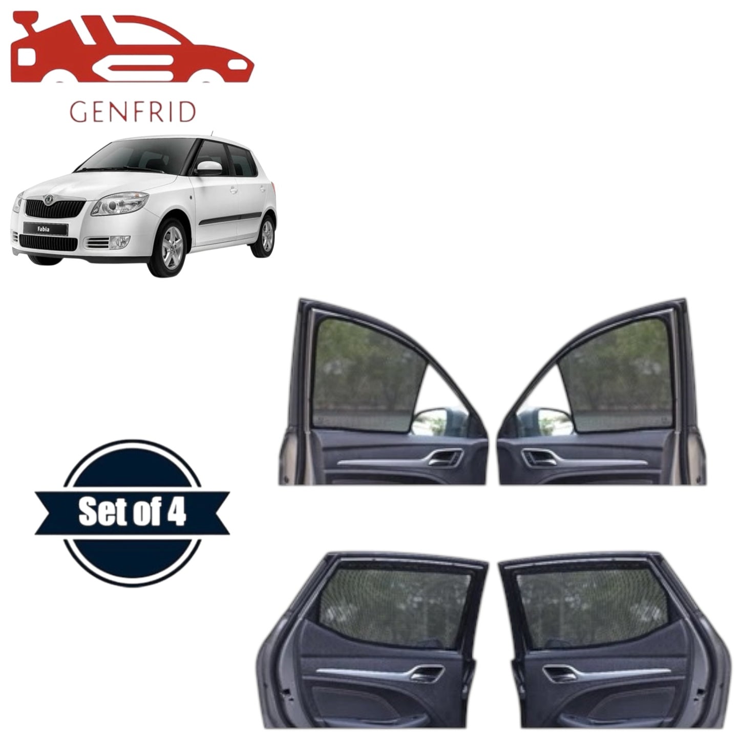 Genfrid Car Sunshade/Car Side Window Shades For Skoda Fabia