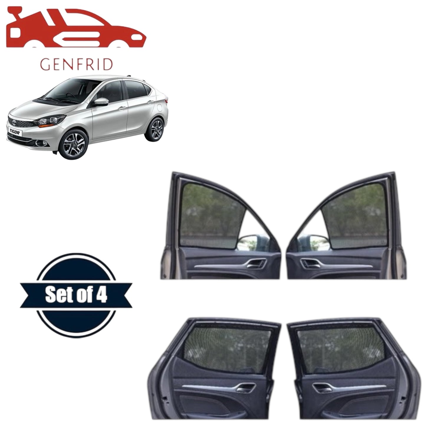 Genfrid Car Sunshade/Car Side Window Shades For Tata Tigor