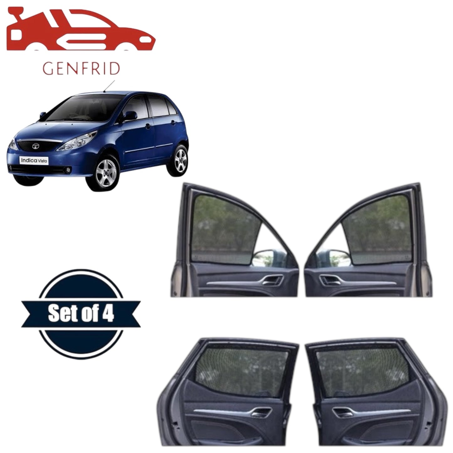 Genfrid Car Sunshade/Car Side Window Shades For Tata Indica Vista