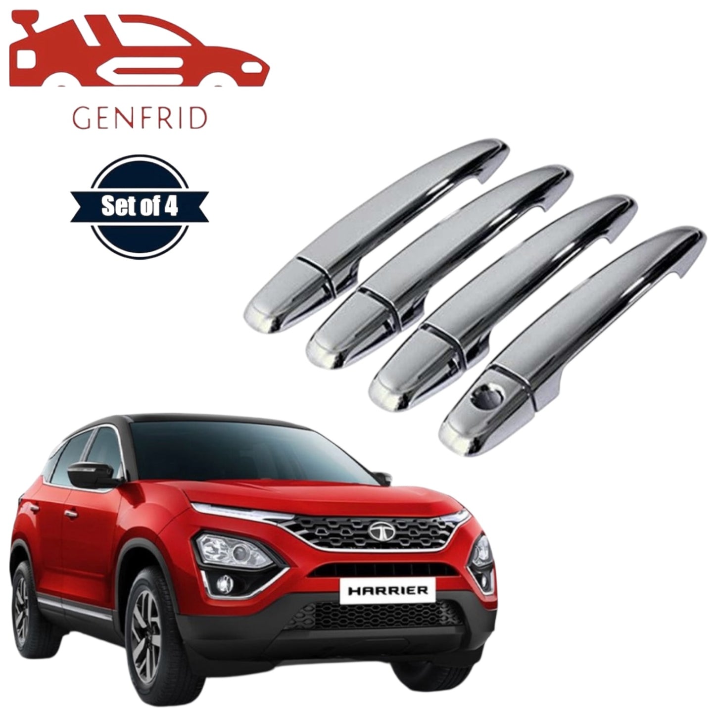GENFRID Car Chrome Door Handle Covers For Tata Harrier