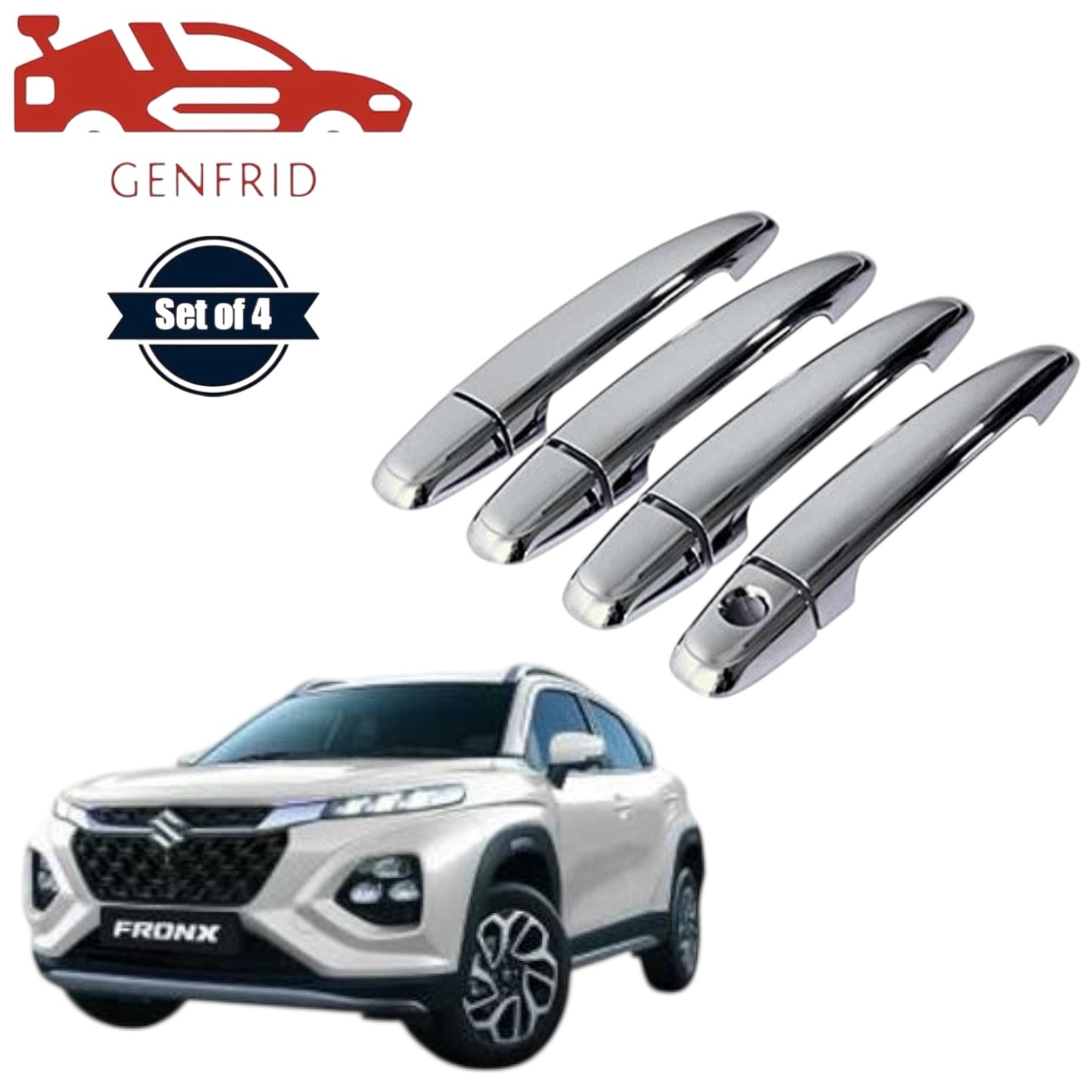 GENFRID Car Chrome Door Handle Covers For Maruti Fronx