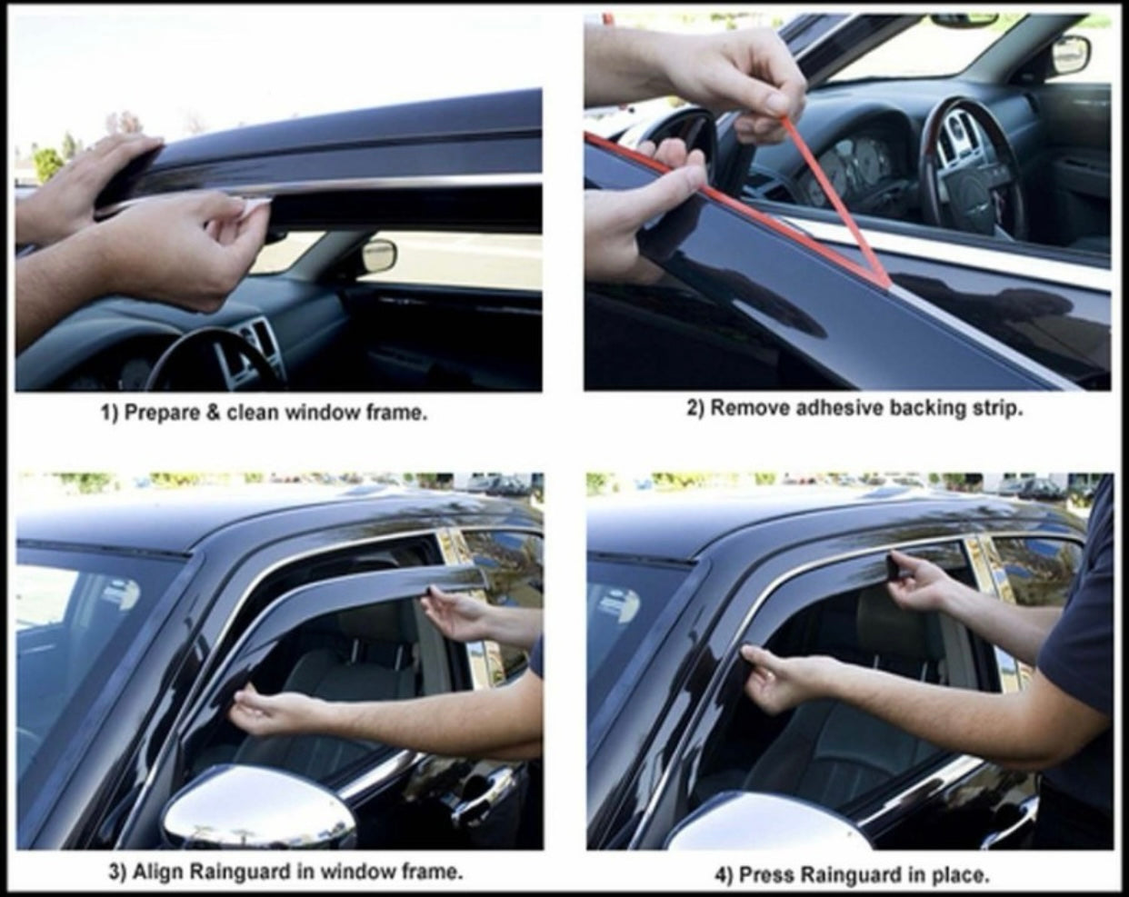 Genfrid Unbreakable Car Chromeline Window Door Visor For Volkswagen Vento