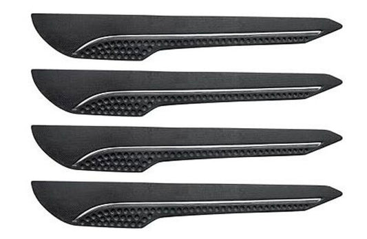 GENFRID Car Door Bumper Guard Rubber (Black, Pack of Bumper Protector with Single Chrome Strip for All Cars 4Pcs, Datsun, Fiat, Ford, Honda, Hyundai, Maruti, Nissan, Renault, Skoda, Tata, Toyota, Volkswagen, Volvo, Universal For Car)