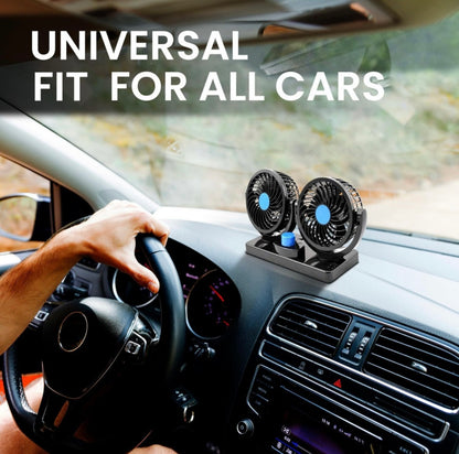GENFRID Car Interior Fan Rotatable (Dual Head 2 Speed Strong) Dashboard Auto Cooling Air Fan Car Interior Fan  (12 V)