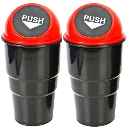 Car Dustbin For Car interior Mini Trash Bin/Compact Portable Trash Can For Car Plastic Dustbin (Pack Of 2)