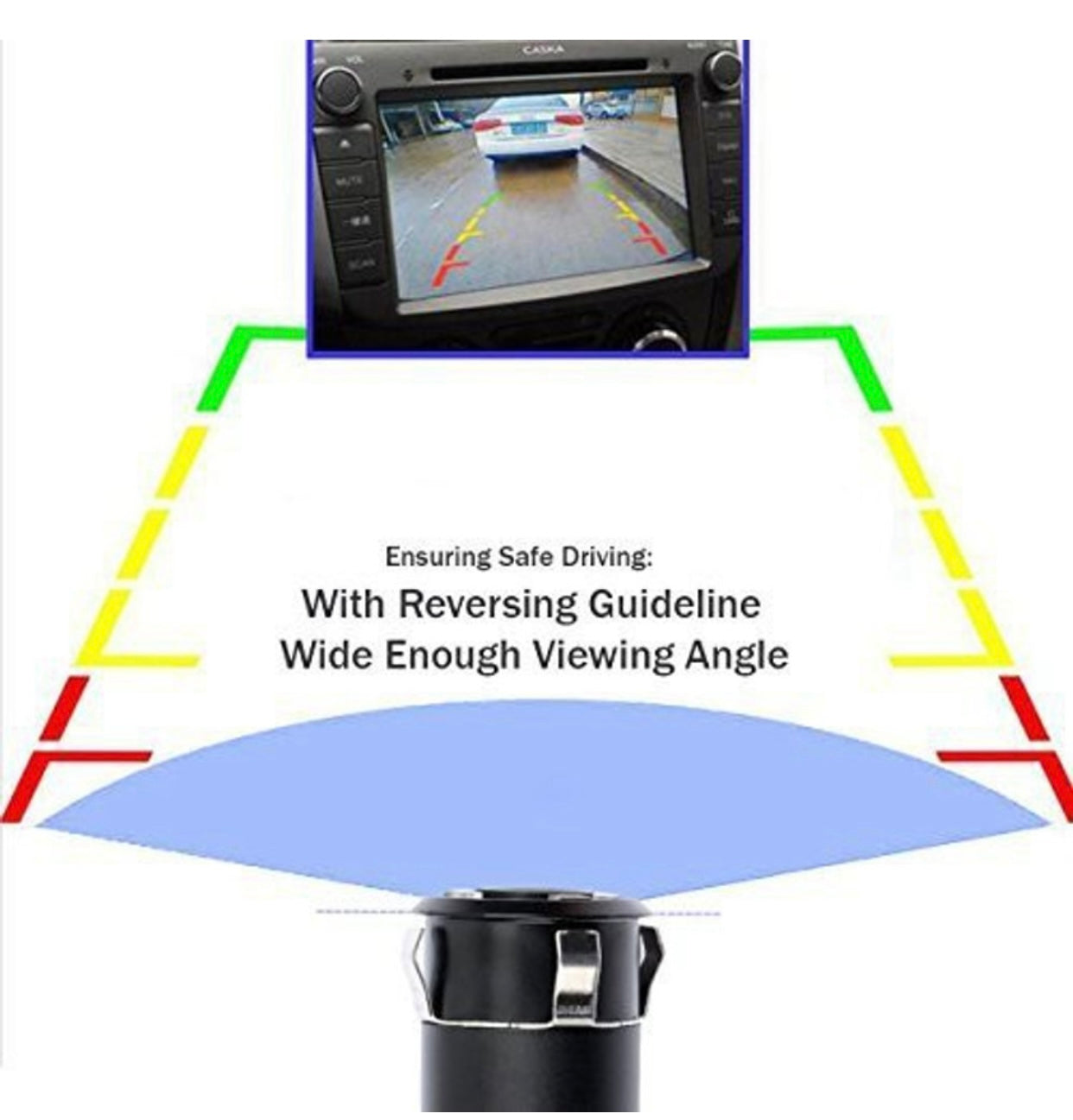 GENFRID Car Rear Camera,View Backup Camera,170 Wide Angle HD CMOS Auto Parking Assistance Reverse, 8 LED Night Vision Waterproof Reverse Assist Camera System  (1 Camera, 720 * 1080) (Copy)