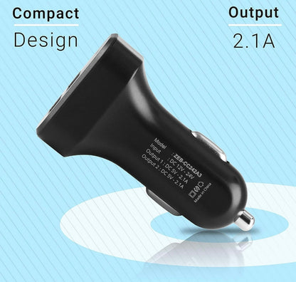 GENFRID Turbo Car Charger 10.5 W (Black, With USB Cable)