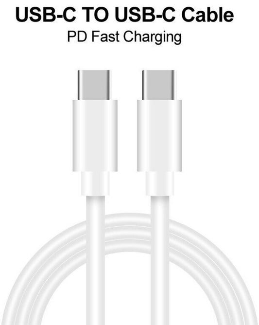 GENFRID (Type C To Type C) Data Cable For Fats Charging (Compatible with iPhone 15 Series, Samsung Galaxy S21 Ultra, S20 & Other Devices, White, One Cable)