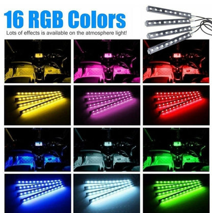 GENFRID Car LED Atmosphere Lights/Remote Control/Colorful RGB Car Interior Car Fancy Lights  (Multicolor)