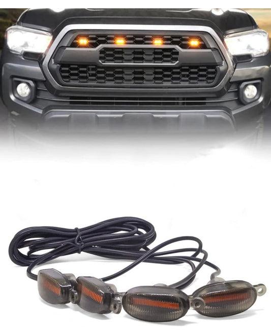 GENFRID Universal LED front grill light made of high-quality ABS For All Car Car Fancy Lights  (Yellow, Orange)