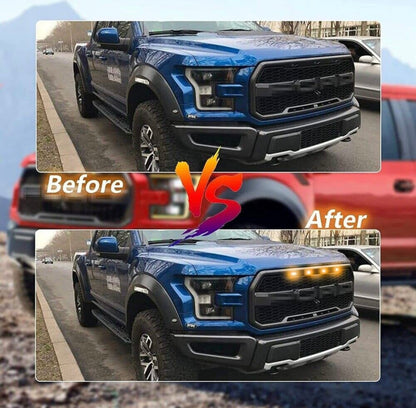 GENFRID Universal LED front grill light made of high-quality ABS For All Car Car Fancy Lights  (Yellow, Orange)
