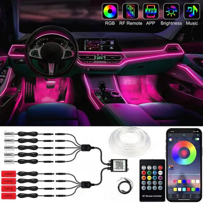 GENFRID K4 Ultra Car Ambient Light Multi Color In Single Strip For Car Interior– Set Of 10 Car Fancy Lights(Multicolor)