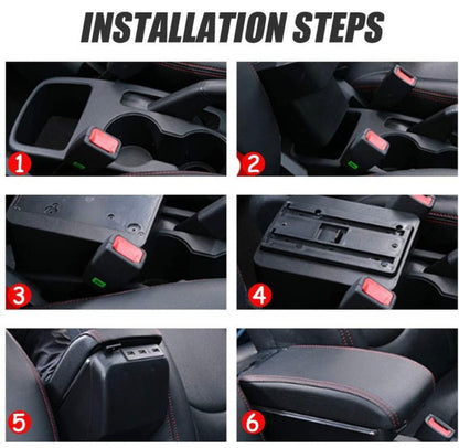 GENFRID Stylish Car Armrest with Glass Holder & Ash Tray Black & Chrome for all Cars (Universal)Car Armrest