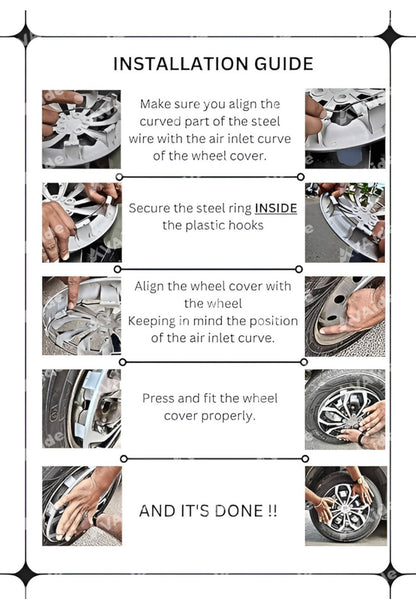 GENFRID Wheel Cover, Car wheel cap, Car wheel hubcap (15 INCH)