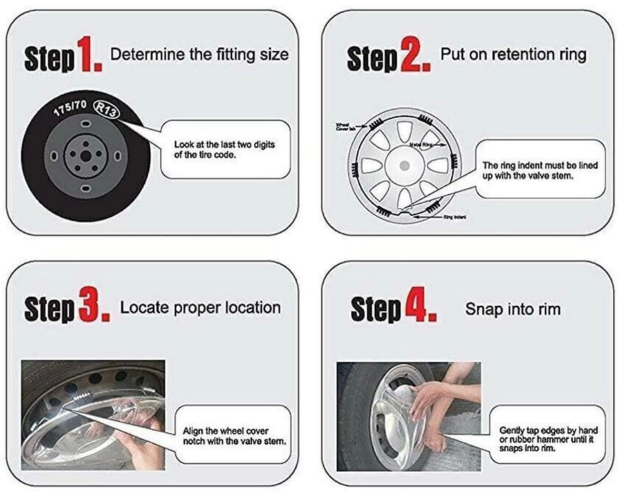 GENFRID Wheel Cover, Car wheel cap, Car wheel hubcap (14 INCH)